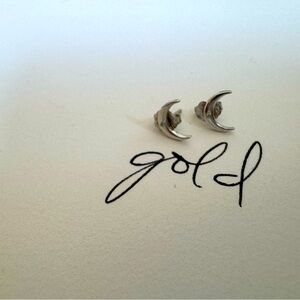 Moon Earrings in white gold with diamonds